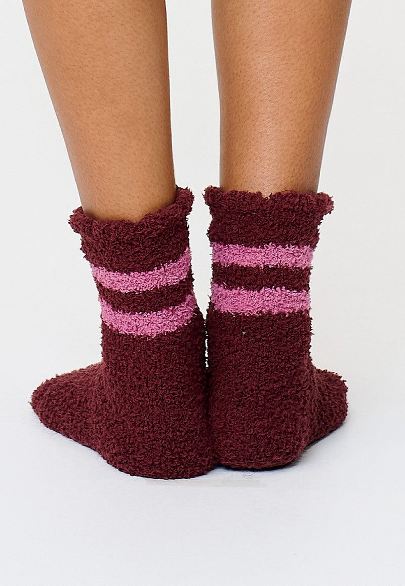 Lingadore Cosy fleece sokken per stuk- 8632 - Port (85)