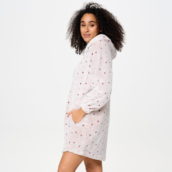 Lingadore korte fleece badjas/vest met rits - 8635 - Dusty Rose (12)