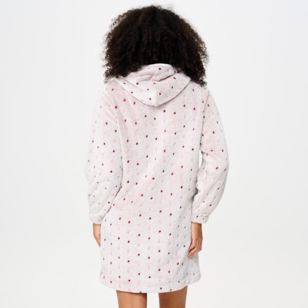 Lingadore korte fleece badjas/vest met rits - 8635 - Dusty Rose (12)