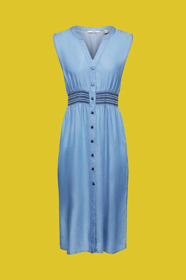 Esprit beachwear Mouwloze midi-jurk - 993ER1A312_902  - BLUE MEDIUM WASHED