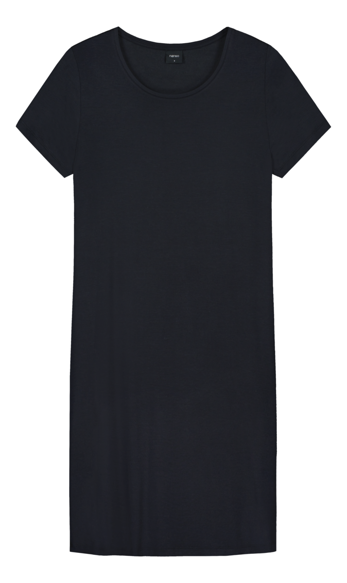 Nanso dress big shirt korte mouw - HENTO 28480 - Zwart