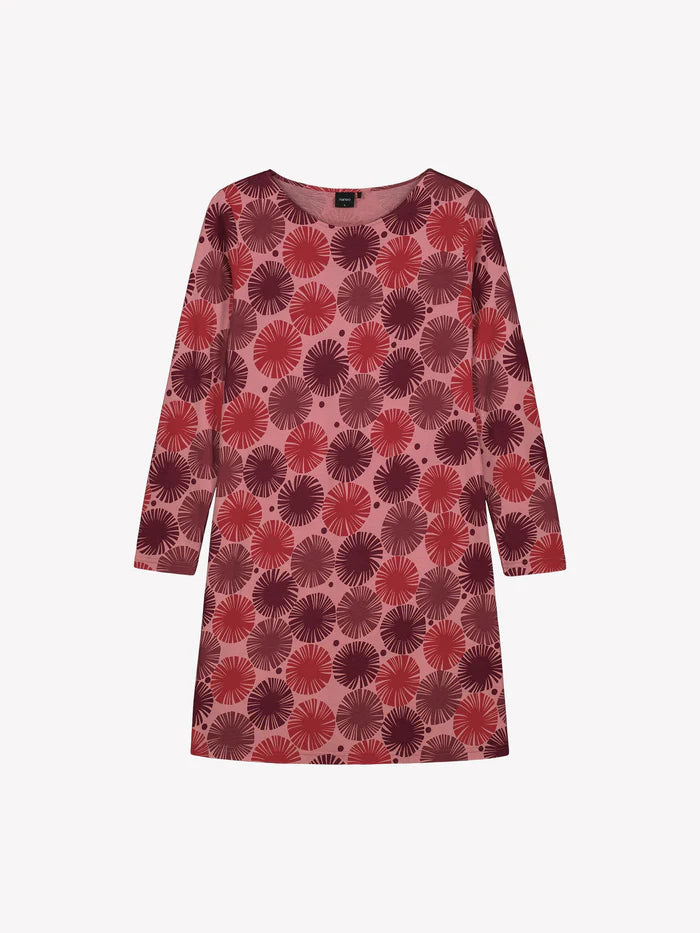 Nanso nachthemd lange mouw fantasie print - AMARA 29214 - Rood