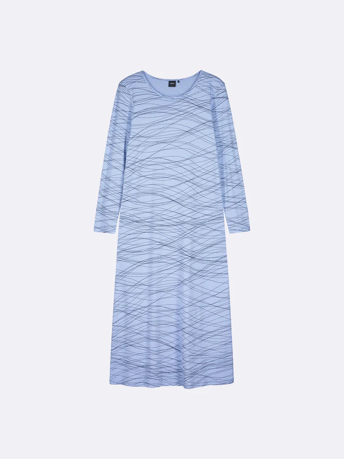 Nanso lang nachthemd grafische lijnen - LANKA 28695 - Licht blauw (2304)