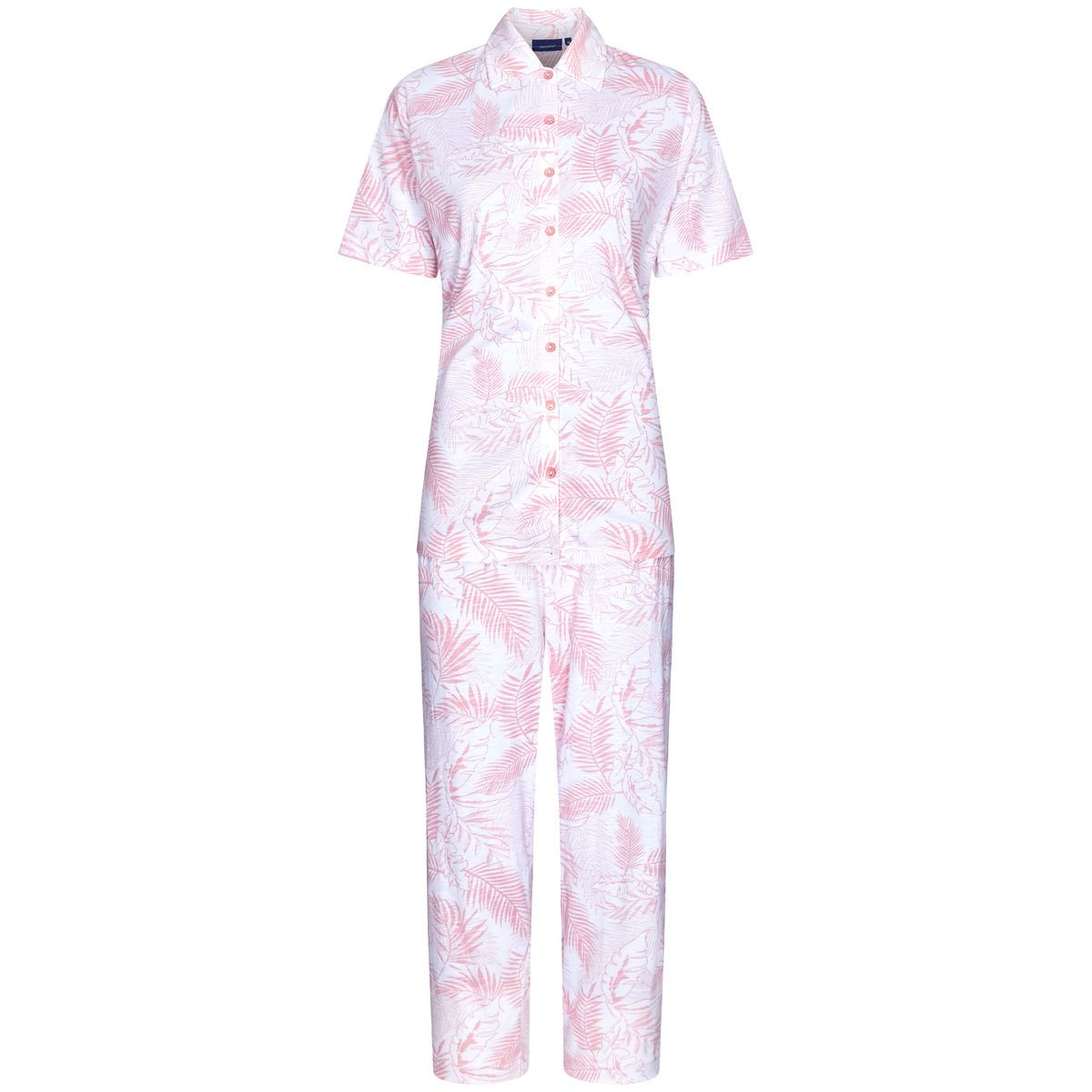 Pastunette doorknoop pyjama met kraag - 20241-150-6 - lichtroze