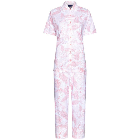 Pastunette doorknoop pyjama met kraag - 20241-150-6 - lichtroze