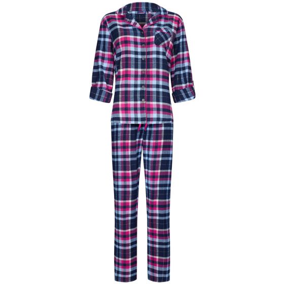 Rebelle pyjama flannel geruit - 21232-444-6 - dark pink