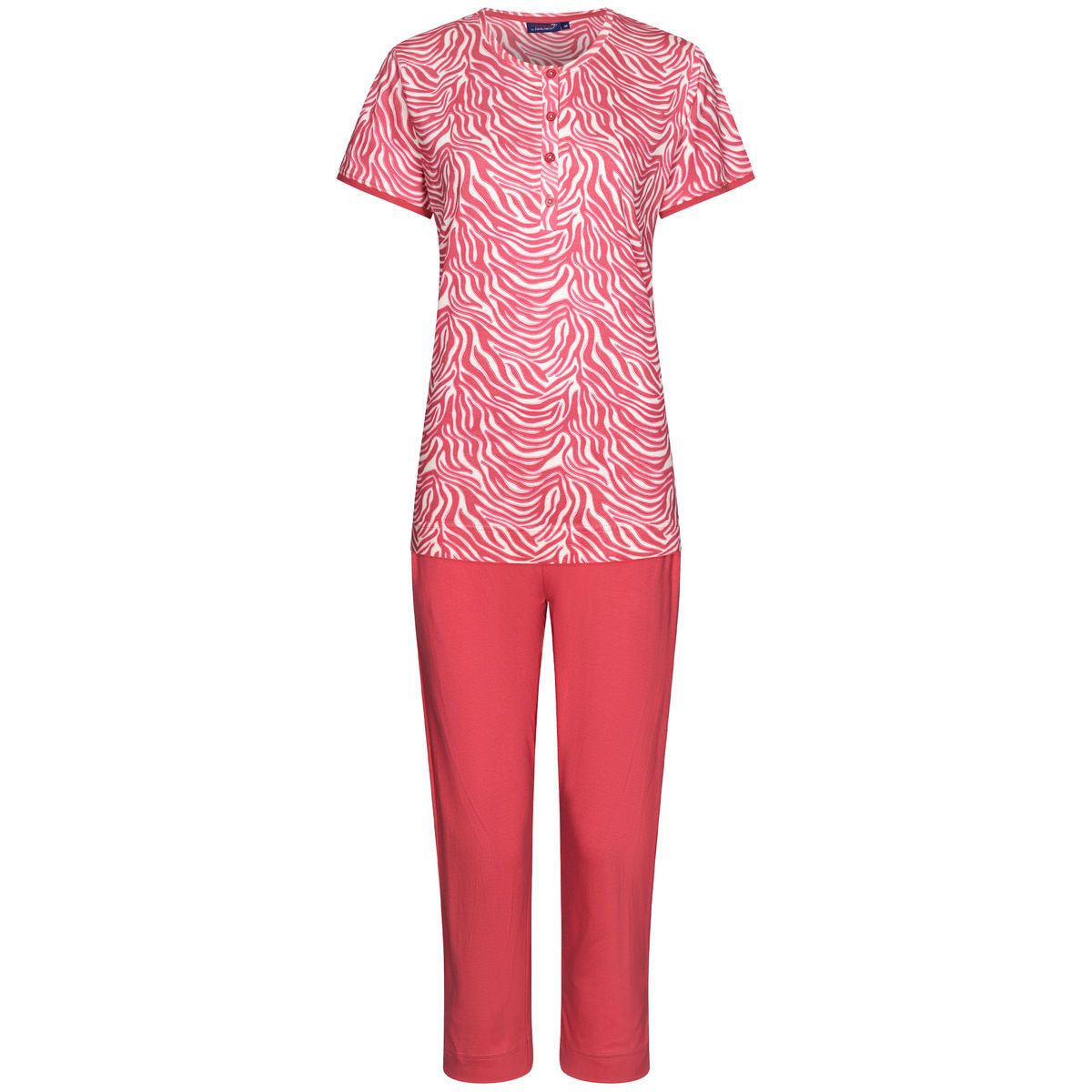Rebelle pyjama met knoopsluiting en roze zebrastrepen  - 21241-426-4 - donker roze