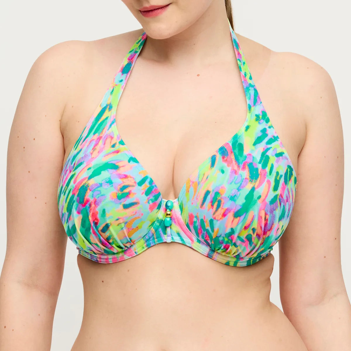 Prima Donna Swim Plunge Bikini Halve Mousse Cup met tailleslip - Douala 4014019 + 4014052 - Impressionist Summer