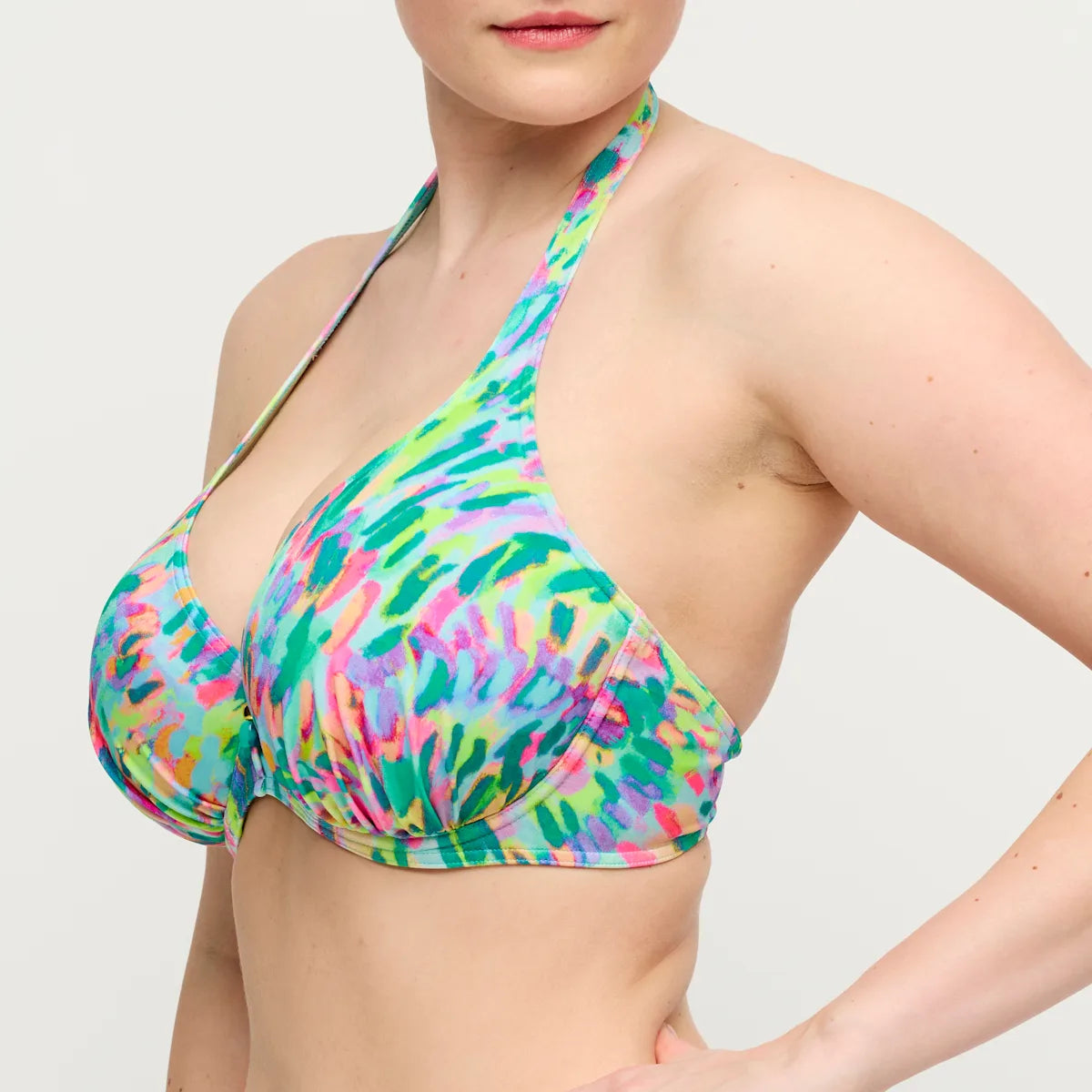 Prima Donna Swim Plunge Bikini Halve Mousse Cup met tailleslip - Douala 4014019 + 4014052 - Impressionist Summer