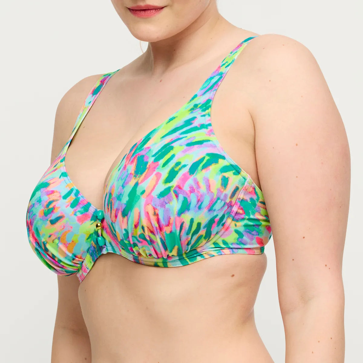 Prima Donna Swim Plunge Bikini Halve Mousse Cup met tailleslip - Douala 4014019 + 4014052 - Impressionist Summer