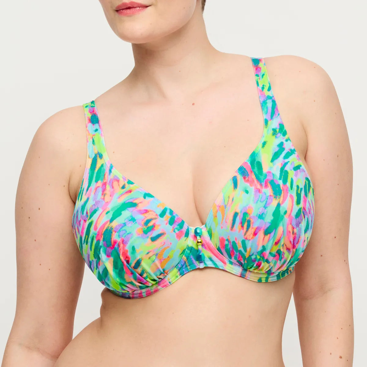 Prima Donna Swim Plunge Bikini Halve Mousse Cup met tailleslip - Douala 4014019 + 4014052 - Impressionist Summer