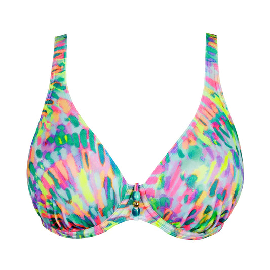 Prima Donna Swim Plunge Bikini Halve Mousse Cup met tailleslip - Douala 4014019 + 4014052 - Impressionist Summer