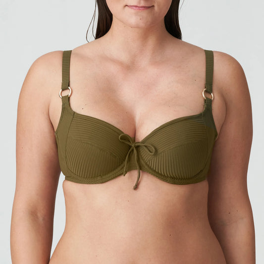 Prima Donna Swim beugel bikini Full Cup met bijpassende Tailleslip - 4006310 Sahara - Olijf