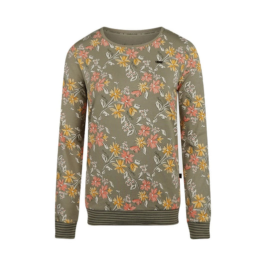 Charlie Choe Dames Pyjama Shirt Pullover - O57101-38 - Groen bloem Faded green