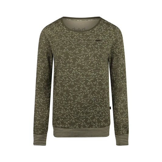 Charlie Choe Dames Pyjama Shirt Pullover - O57106-38 - Donker groen leaves