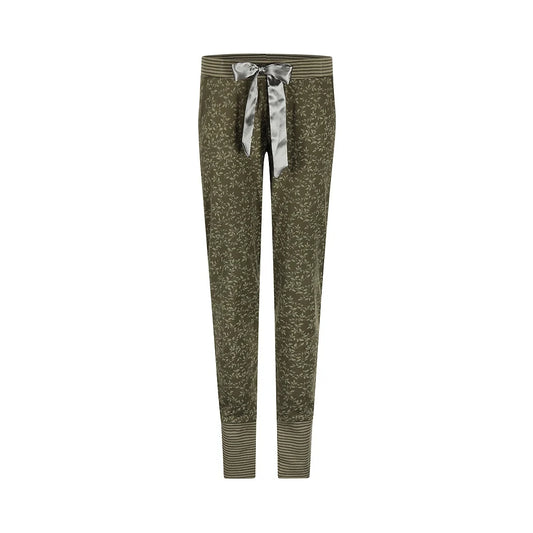 Charlie Choe Dames Pyjama broek - O57106-38 - Donker groen leaves