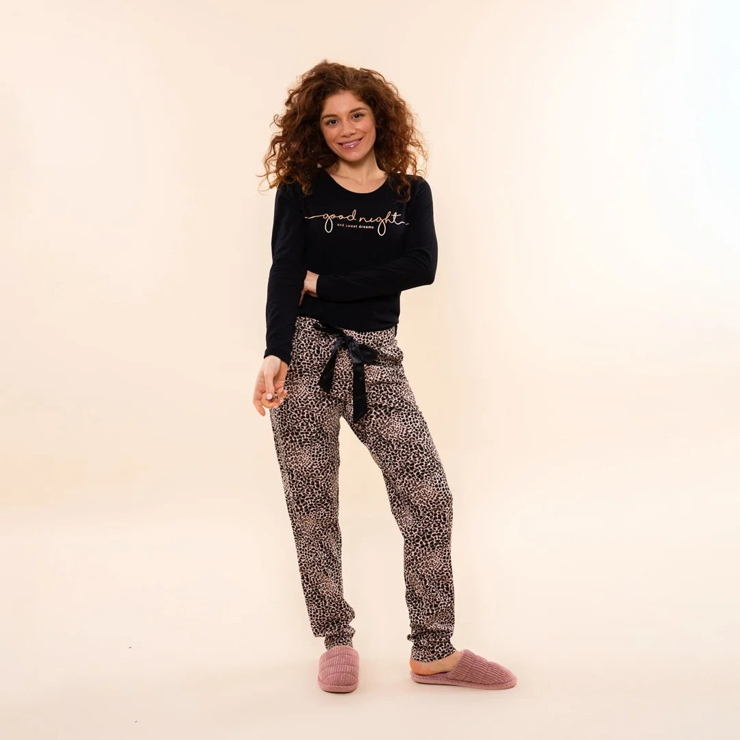 Charlie Choe Dames Pyjama Shirt - O57180-38 - Zwart Goodnight