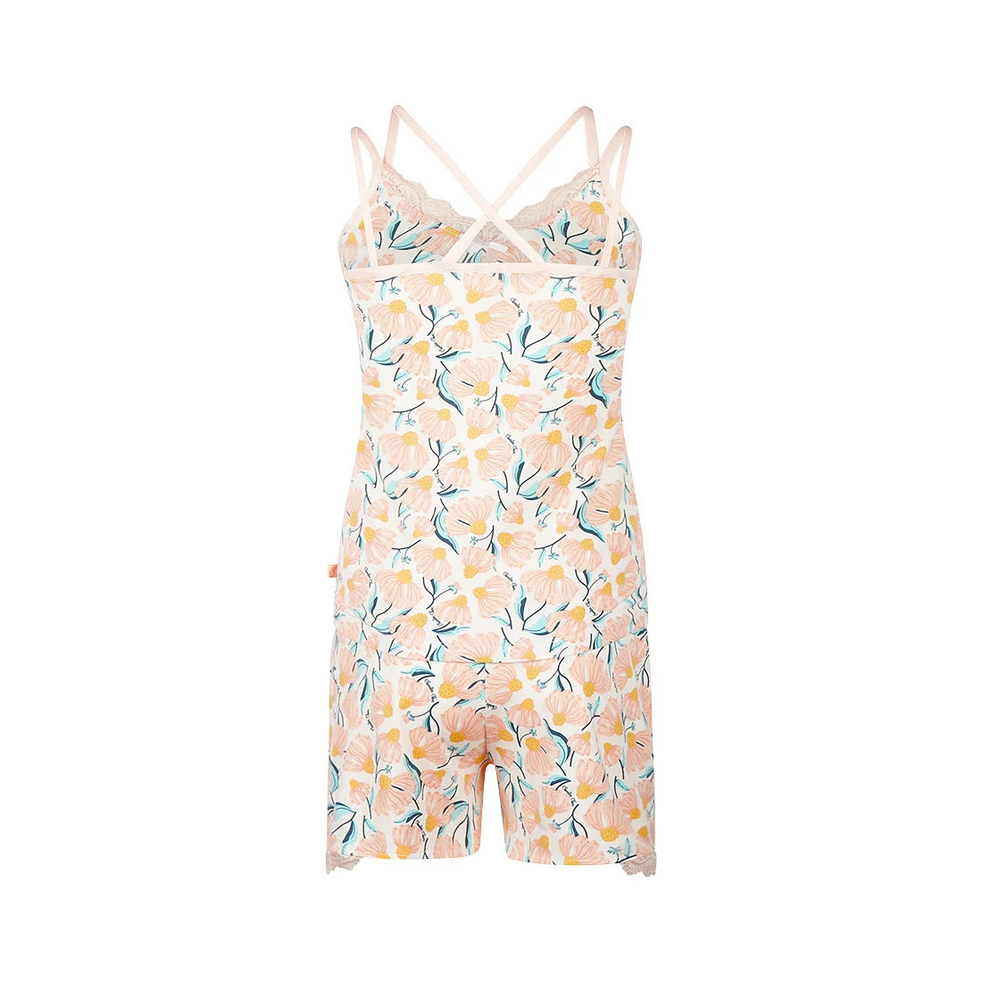 Charlie Choe Shortama - N59104-38 - Licht Peach Bloemen