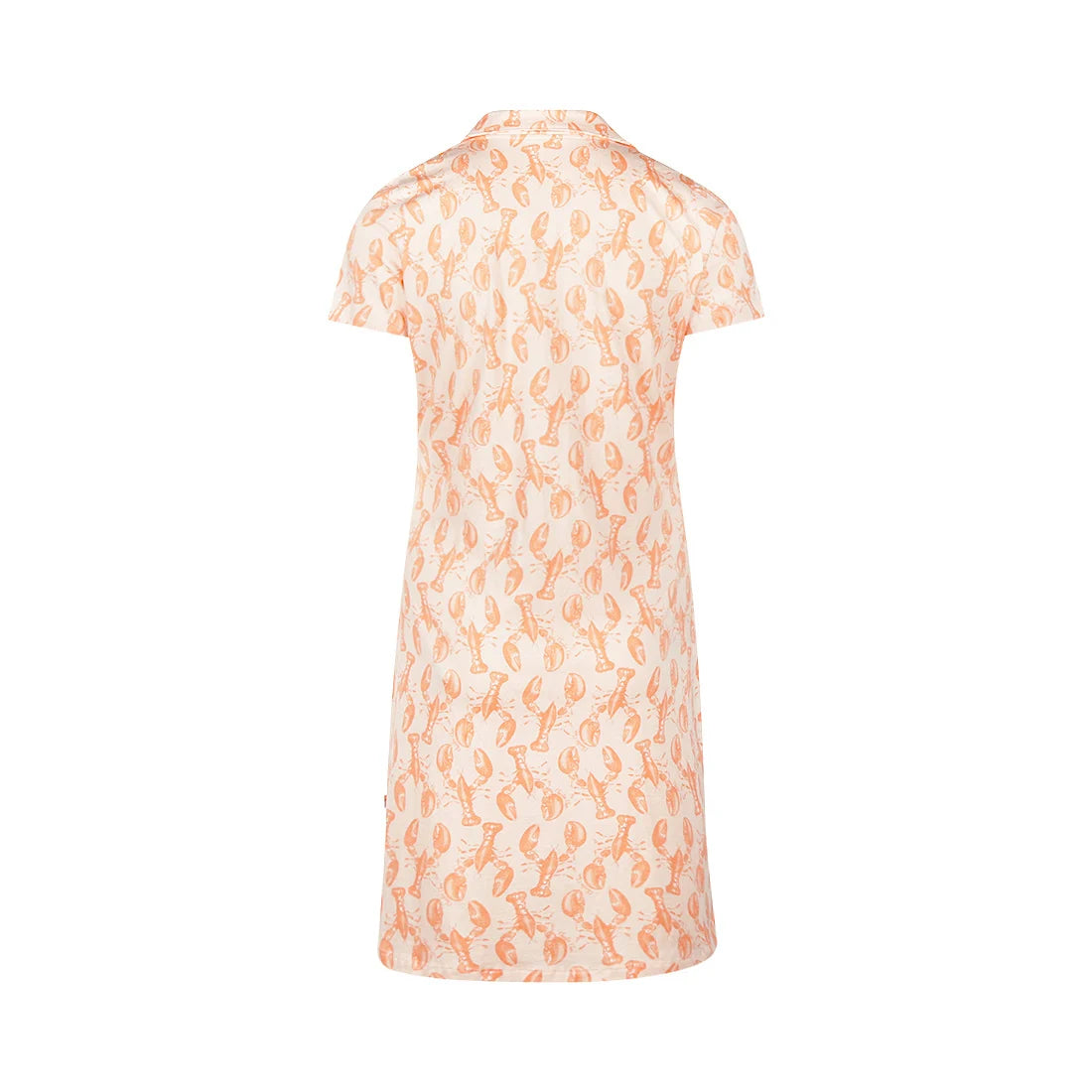 Charlie Choe Doorknoop nachthemd met kraag - N59124-38 - Licht Peach Kreeften