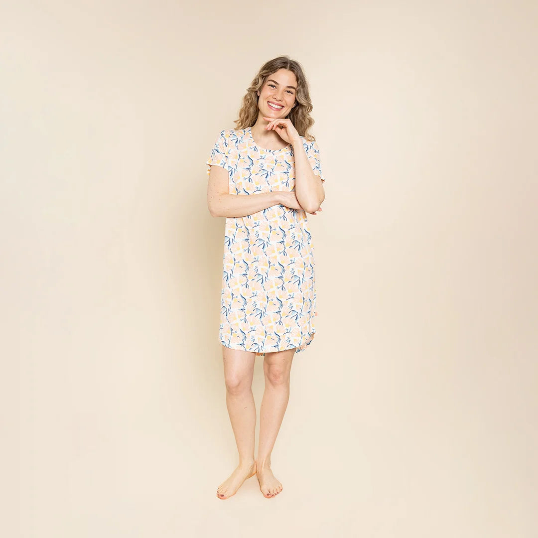 Charlie Choe Big shirt nachthemd - N59140-38 - Licht Peach Bloemen