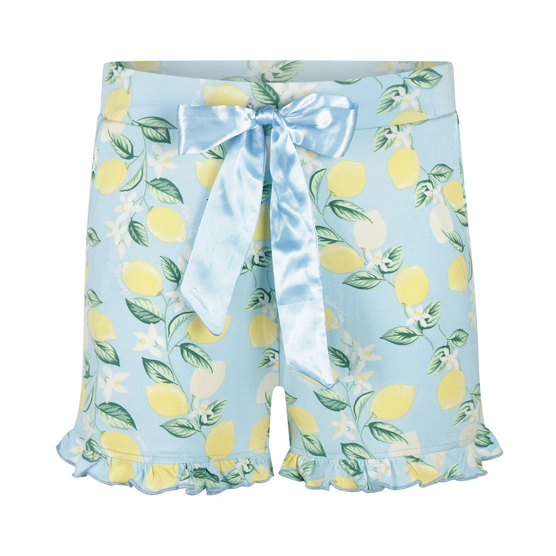 Charlie Choe Doorknoop shortama met kraag - N59118-38 + N59117 - Lichtblauw Citroen