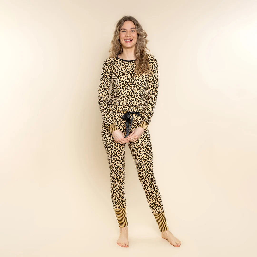 Charlie Choe lange pyjamabroek - M61123-38 - Beige Panterprint