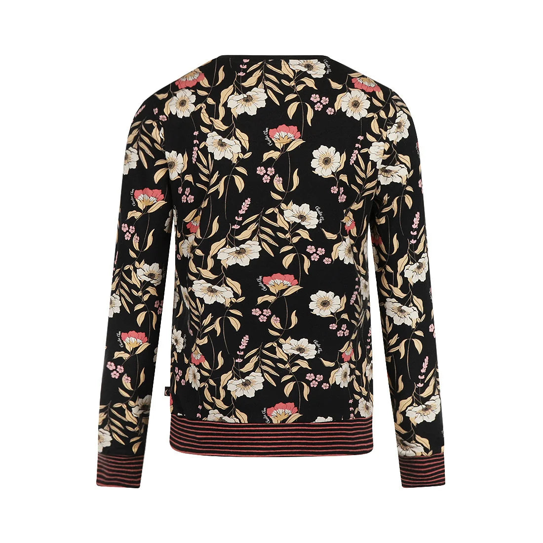 Charlie Choe Dames Pyjama Shirt Pullover - M61101-38 - Zwart Bloemen