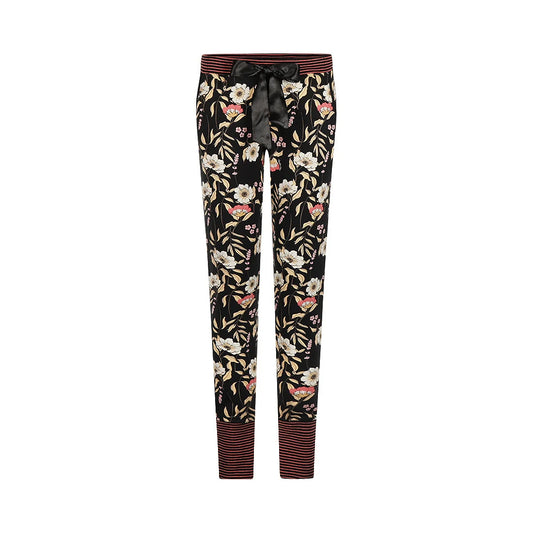 Charlie Choe lange pyjamabroek - M61102-38 - Zwart Bloemen