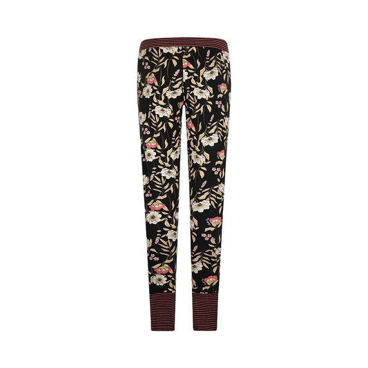 Charlie Choe lange pyjamabroek - M61102-38 - Zwart Bloemen