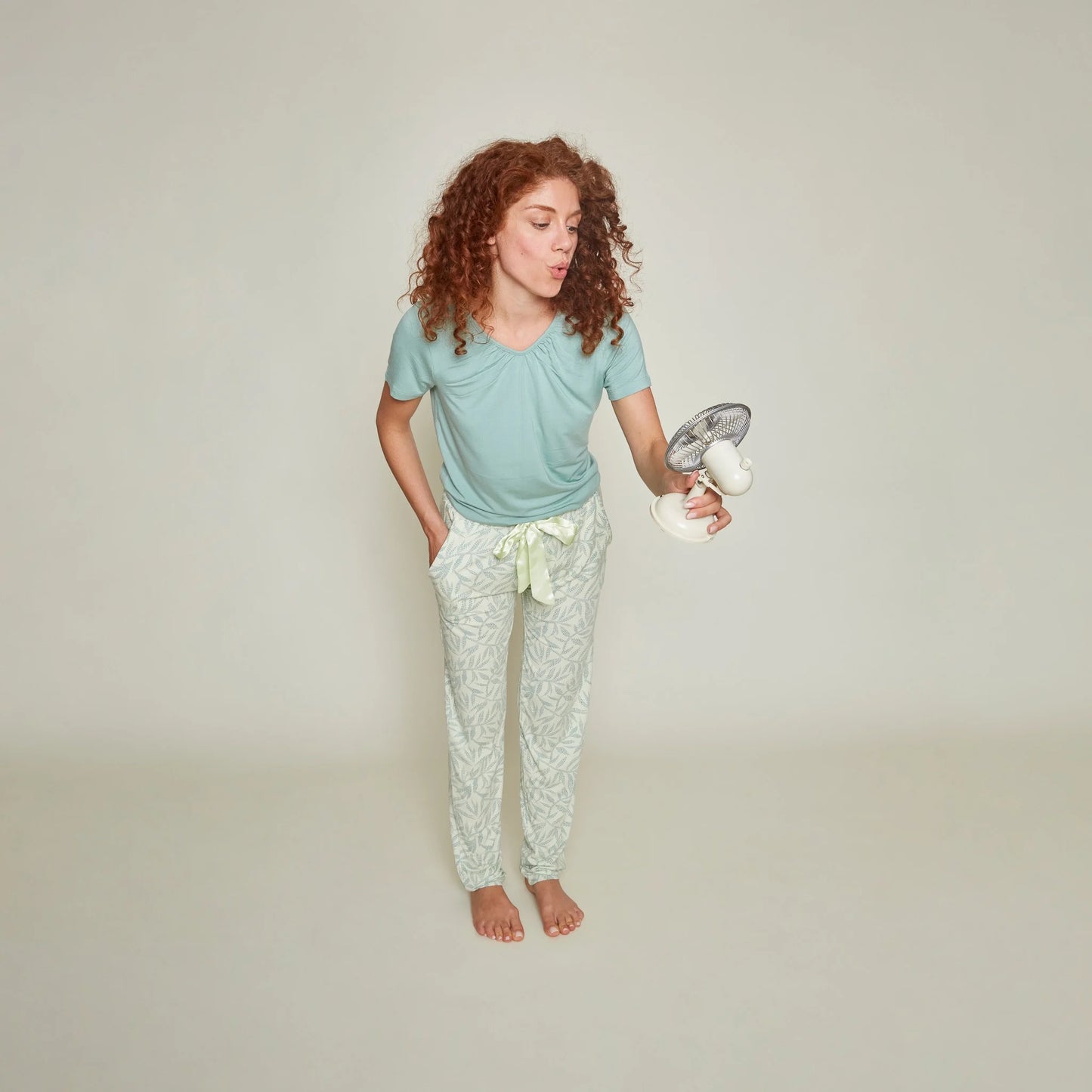 Charlie Choe pyjama broek fresh summer nights - P55124-38 - licht groen blad