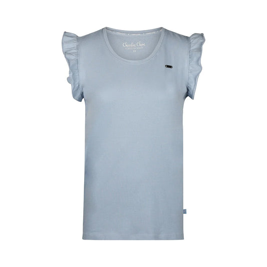 Charlie Choe pyjama shirt fresh summer nights - P55102-38 - licht blauw ruffle