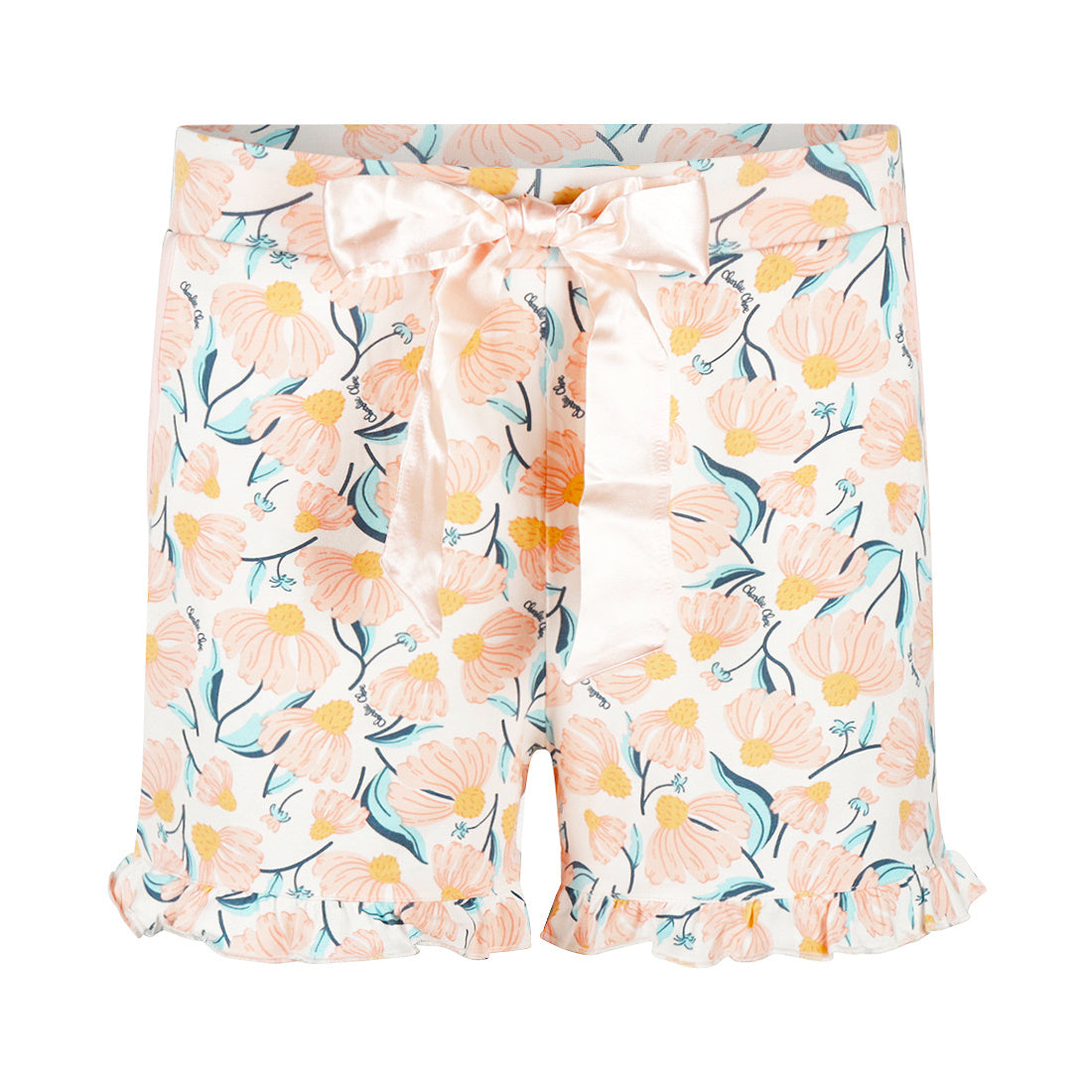 Charlie Choe korte pyjamabroek short - N59131-38 - Licht Peach Bloemen