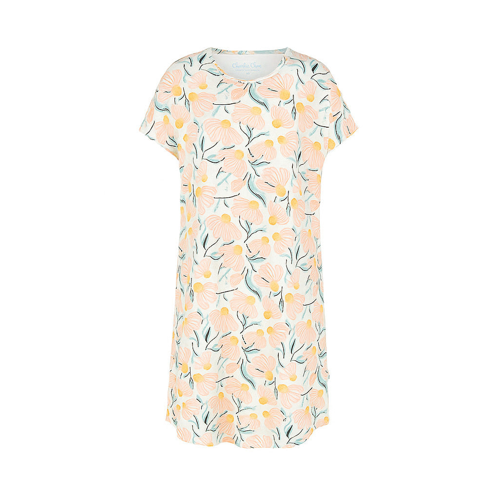 Charlie Choe Nachthemd big shirt - N59140-38 - Licht Peach Bloemen