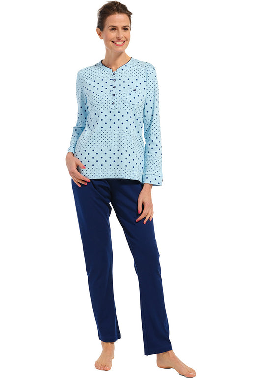 Pastunette pyjama met stippenmotief - 20232-162-4 - licht blauw