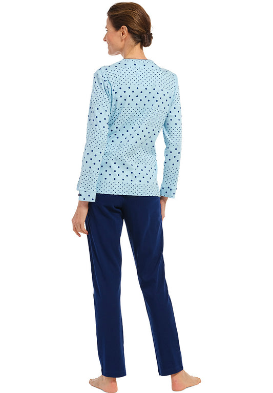 Pastunette pyjama met stippenmotief - 20232-162-4 - licht blauw