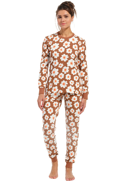 Rebelle Pyjama met trendy bloemen - 21232-402-2 - Brown