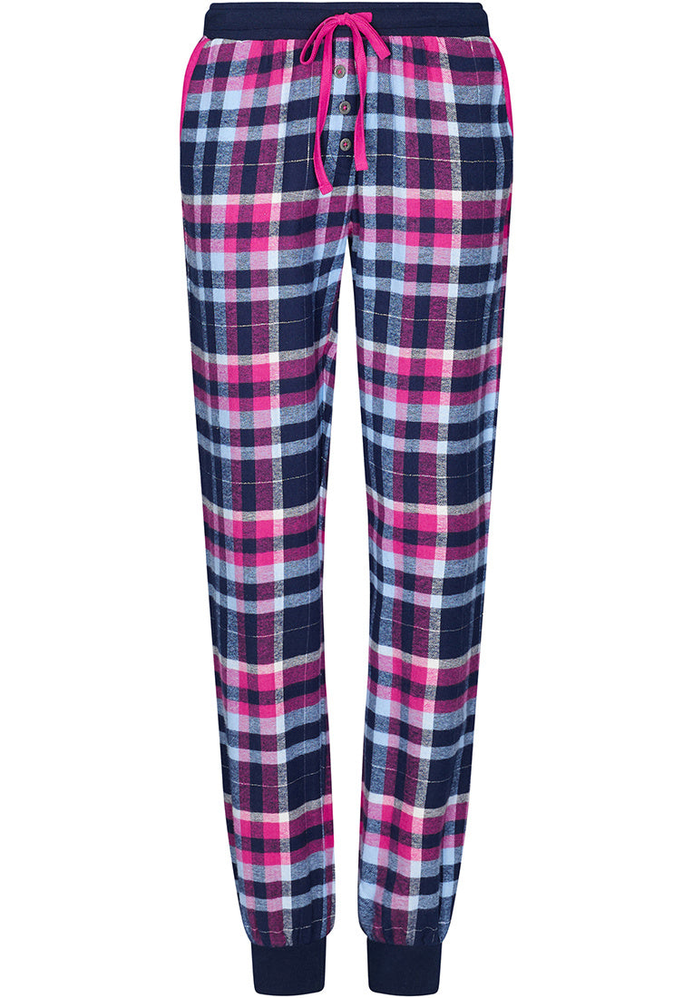 Rebelle pyjamabroek flannel geruit - 51232-444-7 - dark pink