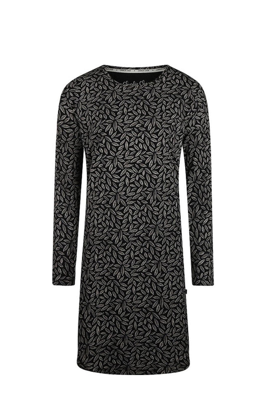 Charlie Choe Dames Nachthemd Bigshirt - O57183-38 - Zwart leaves