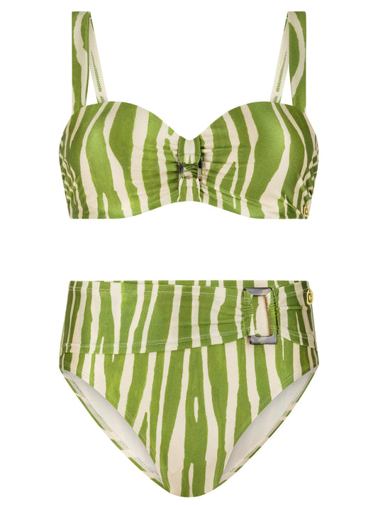 ten Cate Beach strapless voorgevormde bikini set - 60709/60668 - Zebra Green (5061)
