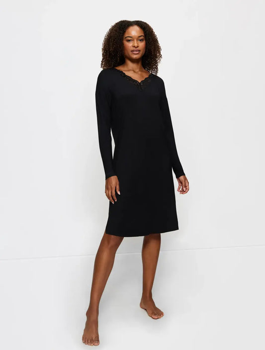 Triumph nachthemd lange mouw - Timeless Sensuality NDK LSL - zwart