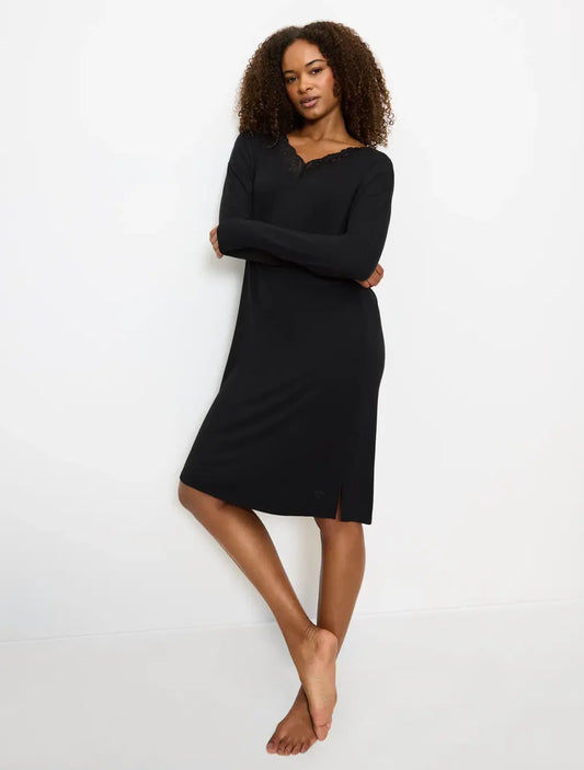 Triumph nachthemd lange mouw - Timeless Sensuality NDK LSL - zwart