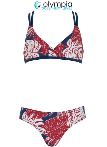 Olympia one shoulder meisjes bikini - 34003 - blauw rood - maat 176