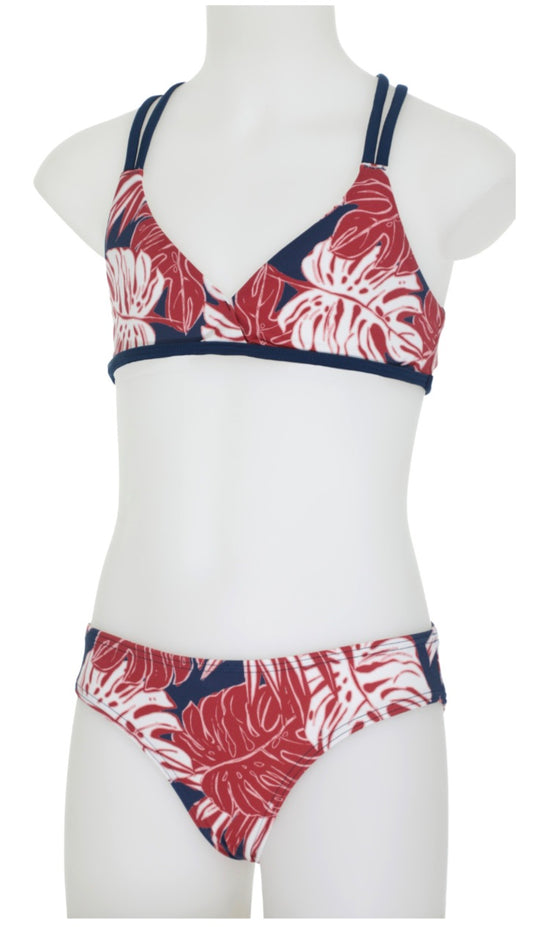 Olympia one shoulder meisjes bikini - 34003 - blauw rood - maat 176