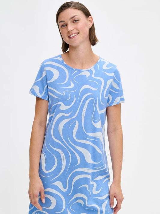 Nanso big shirt korte mouw - VESI 29298 - Blauw