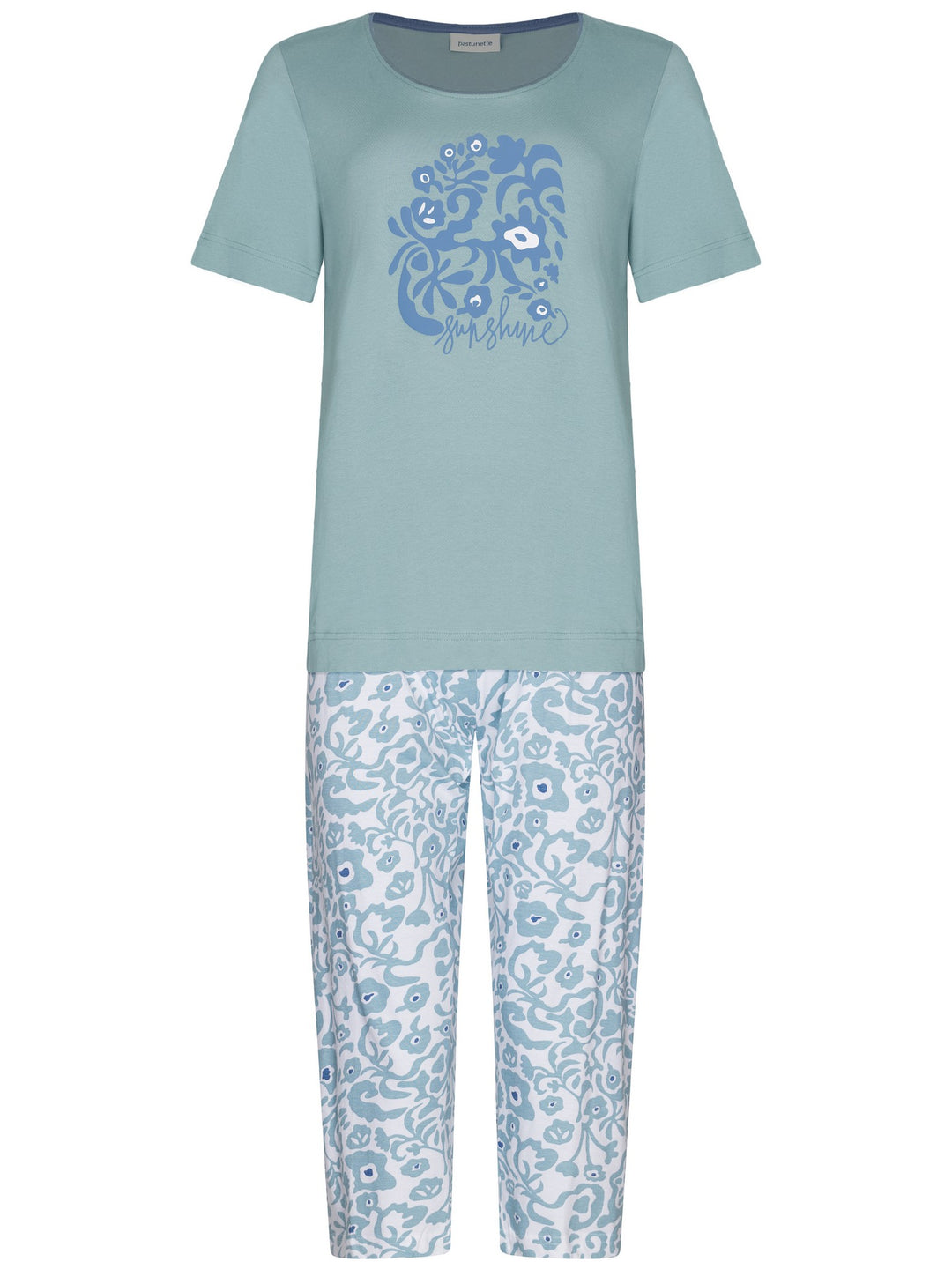 Pastunette Pyjama met capri broek - Stone Blue 121261-130-2 - Blauw
