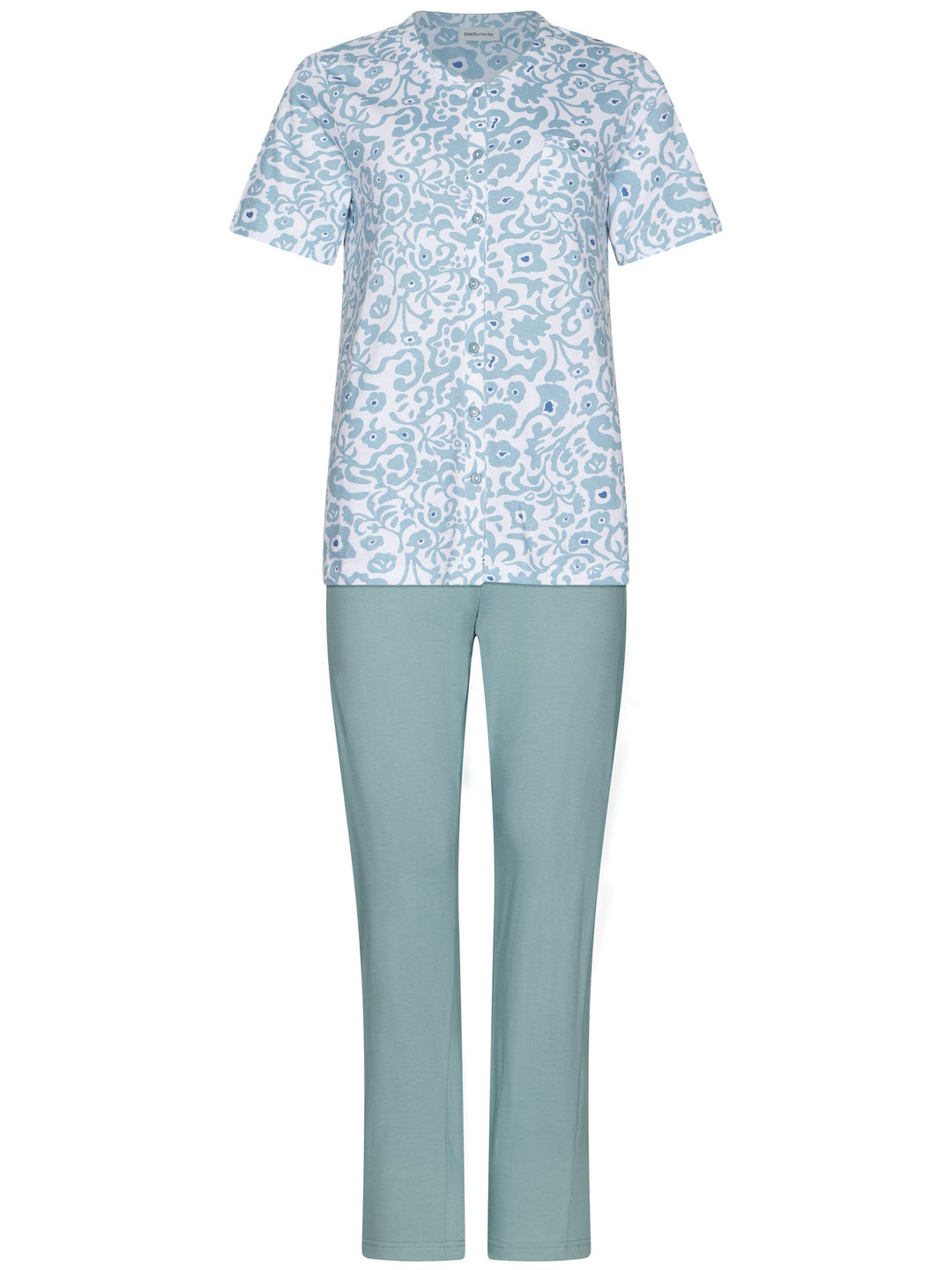 Pastunette Pyjama doorknoop - Stone Blue 121261-130-1 - Blauw