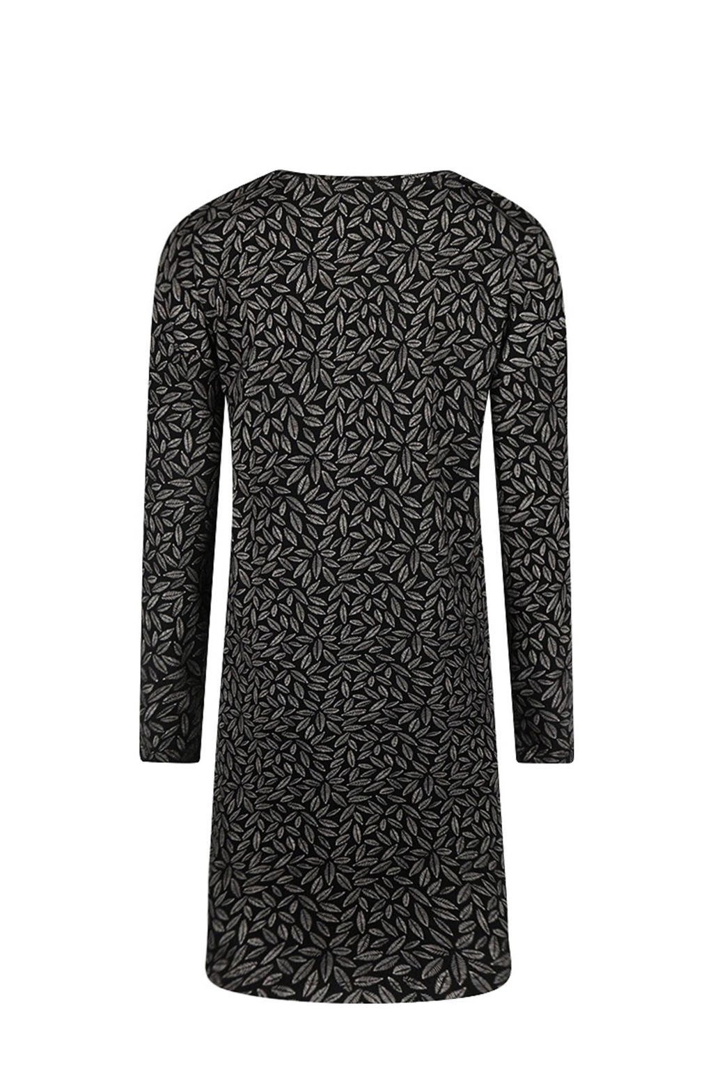Charlie Choe Dames Nachthemd Bigshirt - O57183-38 - Zwart leaves