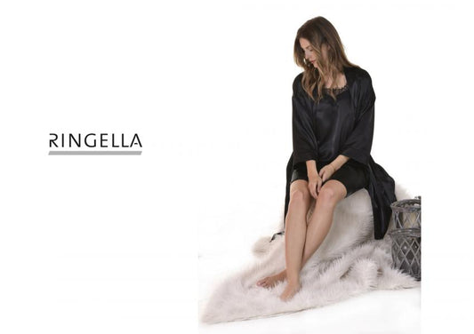 Ringella Spaghetti jurkje / nachthemd - 0512090 - zwart Satijn