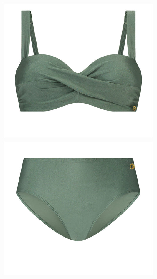 ten Cate Beach (TCWOW) Twisted bikini set - 20342/20350 - Green sparkle