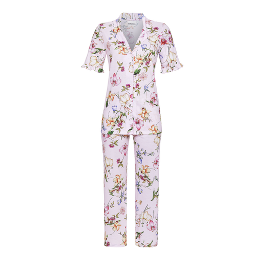 Ringella Pyjama doorknoop - 2211248 - roze bloemenprint